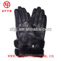 Guantes de cuero de grado superior Ladis con piel de visón